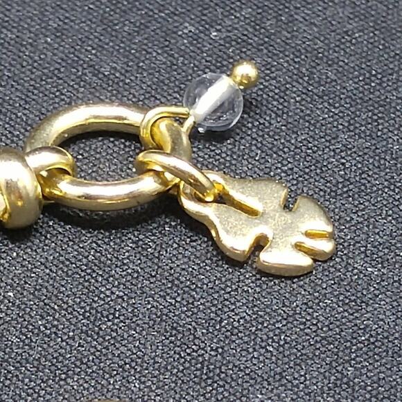 Lucky Brand Iridescent Gold Satin Bracelet, Cream Enamel, 7 Inch Adjustable - Picture 8 of 8